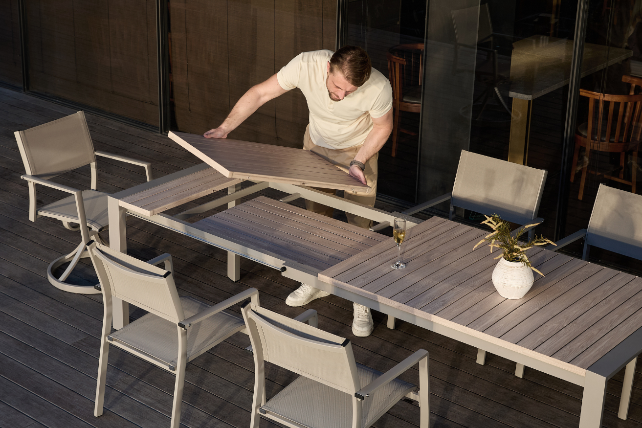 sustainable teak patio sets