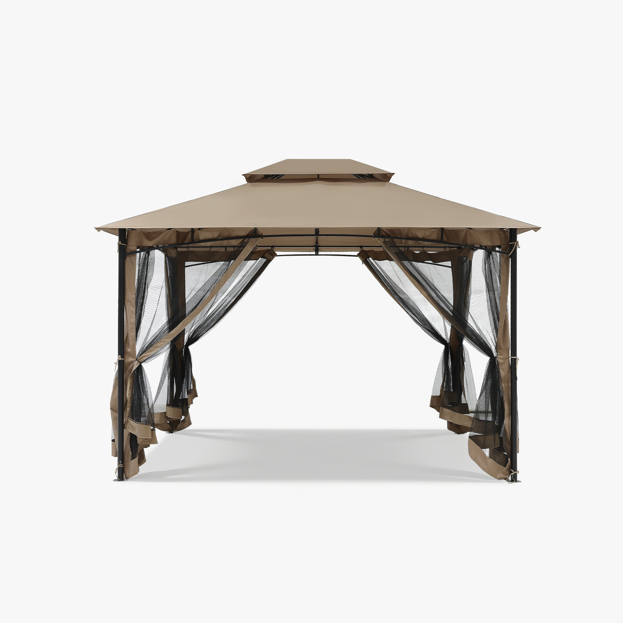 Outdoor Steel Frame Patio Gazebo with Double Roofs - P081