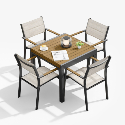 5-piece Extendable Outdoor Dining Set for 4 person- DS064-1