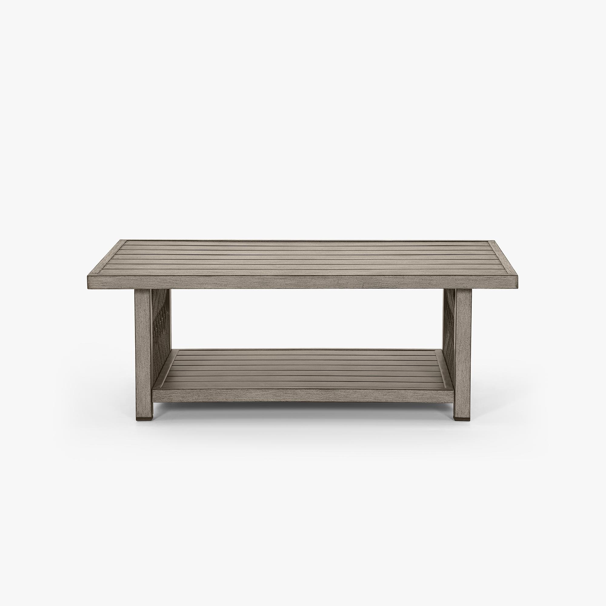 This outdoor patio coffee table with aluminum frame, rope weave design, and tiered storage provides both elegance and functionality. - Seehill