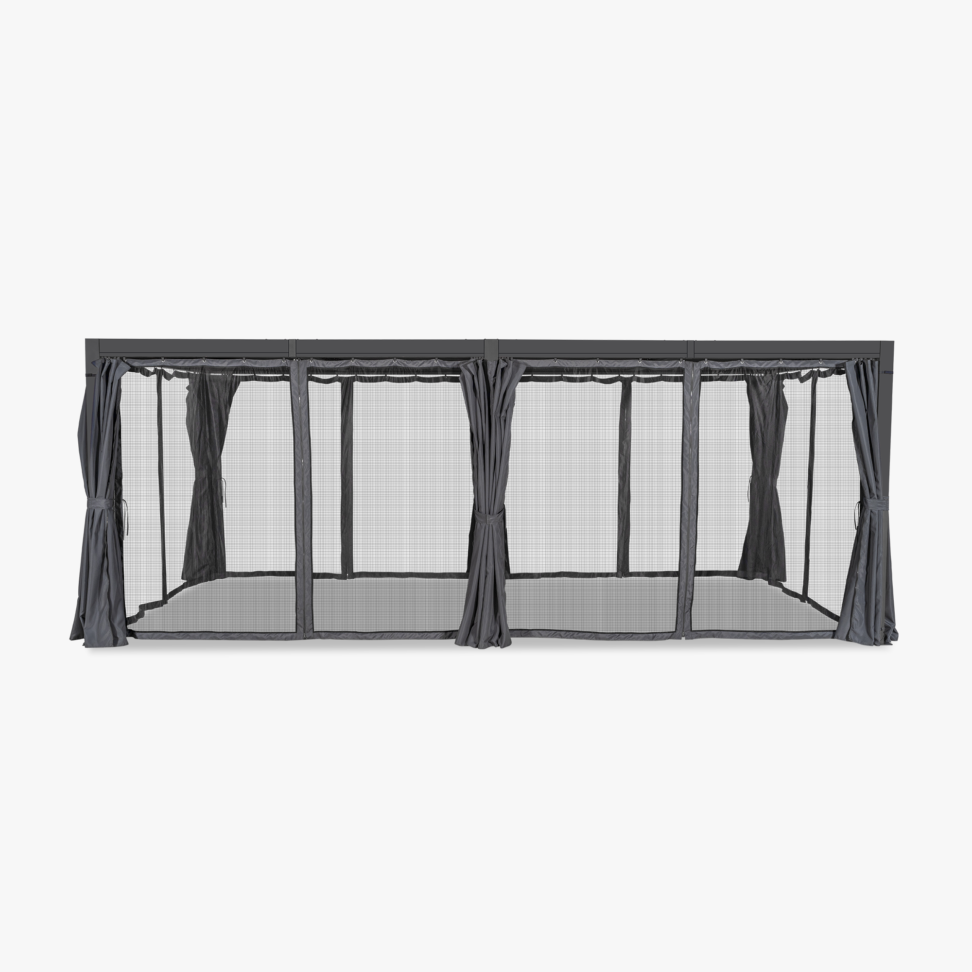 Aluminum Adjustable Louvered Pergola with Curtains and Netting