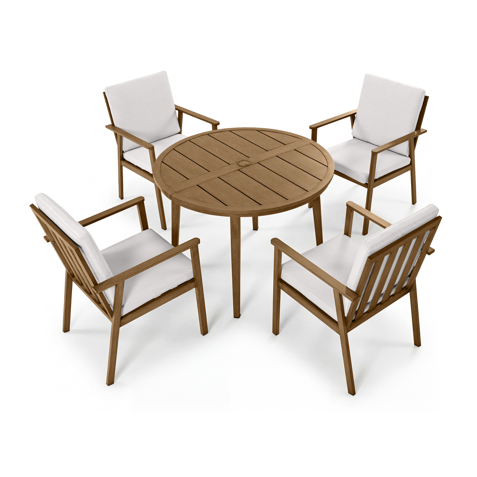 5-Piece Aluminum Round Patio Dining Set - DS083