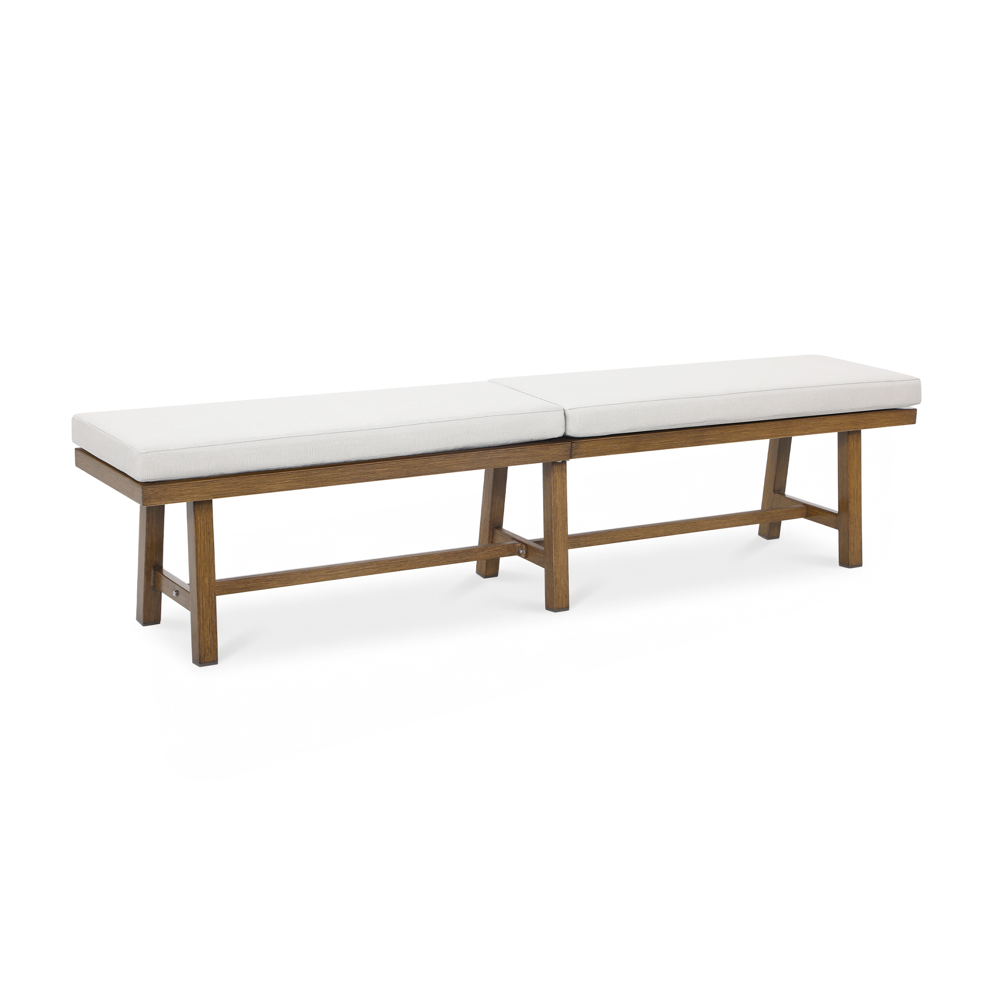 Aluminum Outdoor Patio Bench with Breathable  Cushion - C082