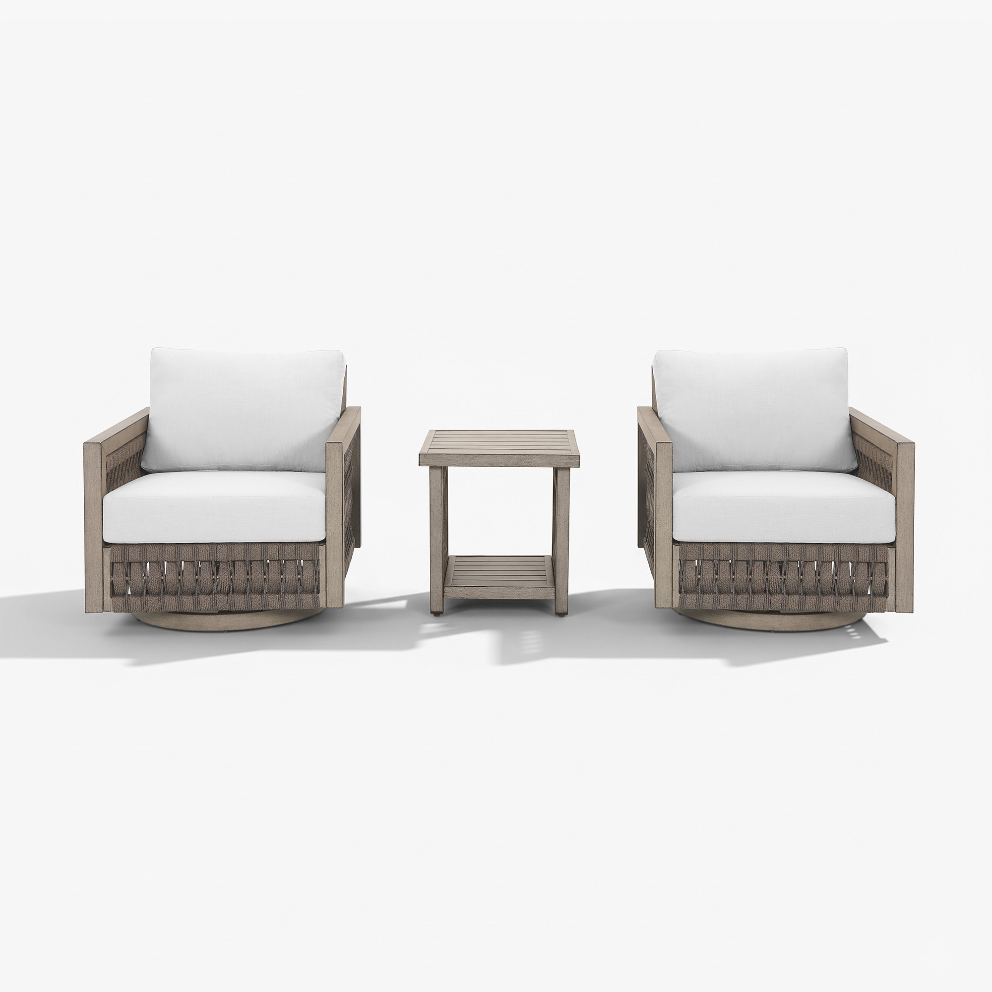 Modern outdoor swivel chairs with woven wicker - Seehill