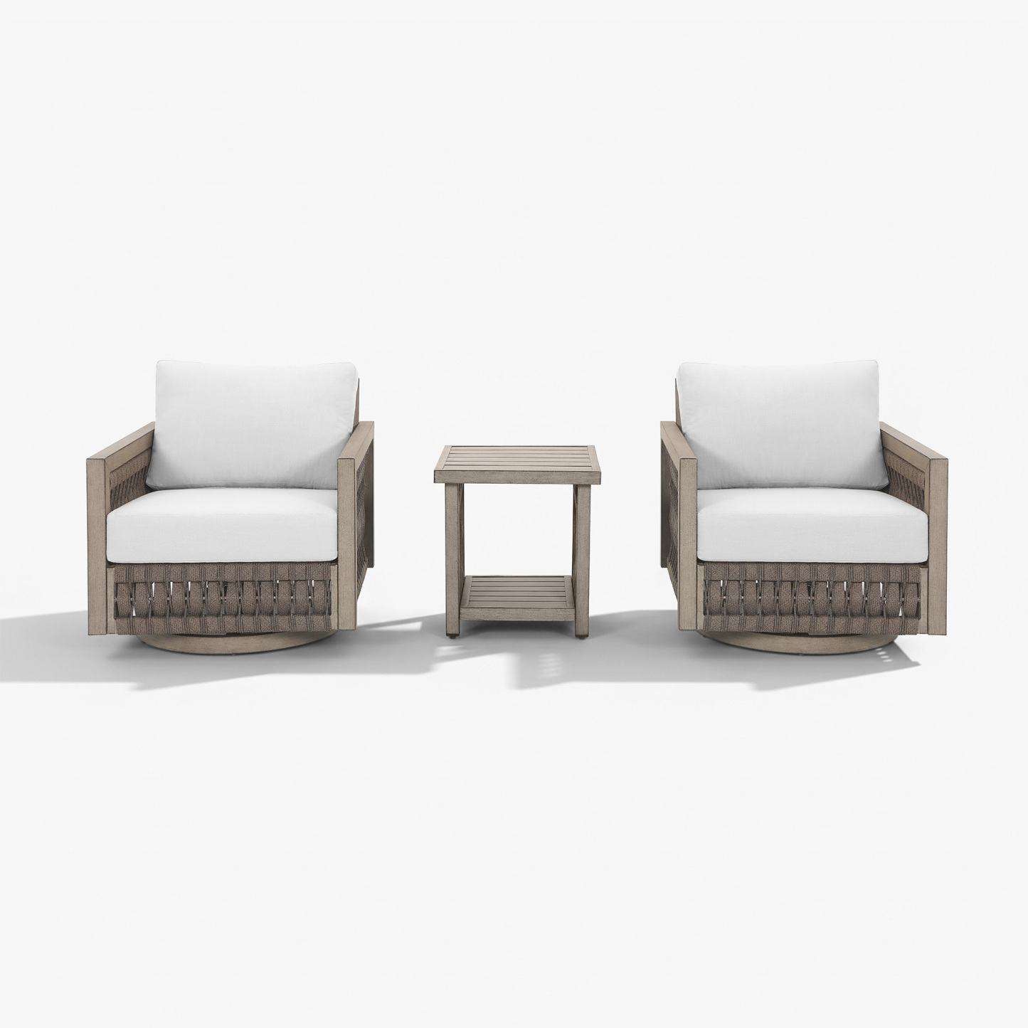Modern outdoor swivel chairs with woven wicker - Seehill