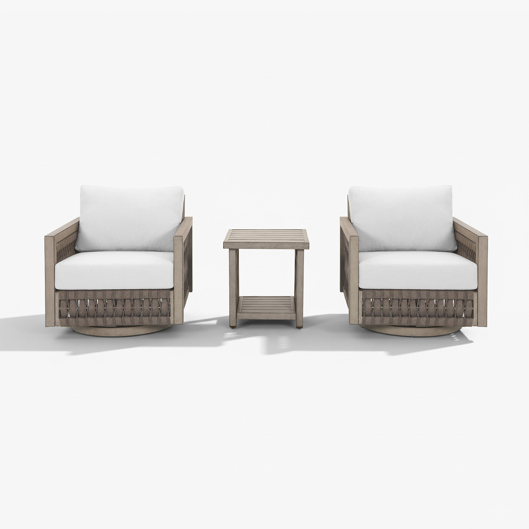 Modern outdoor swivel chairs with woven wicker - Seehill