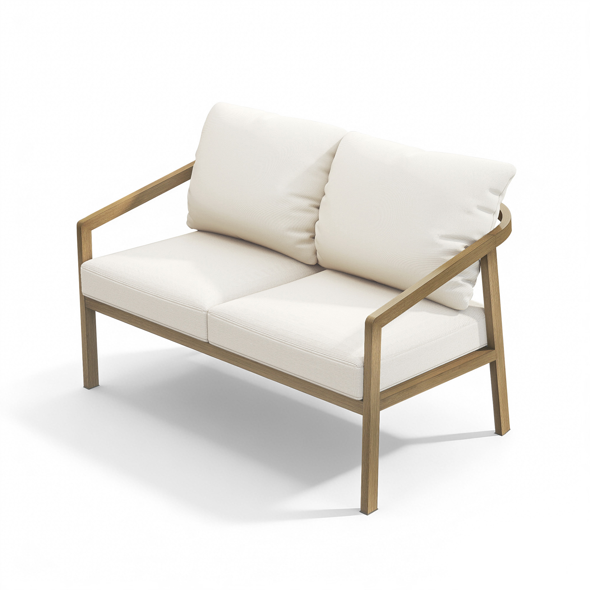 Stylish Seater Patio Outdoor Loveseat with a dark metal frame. - Seehill