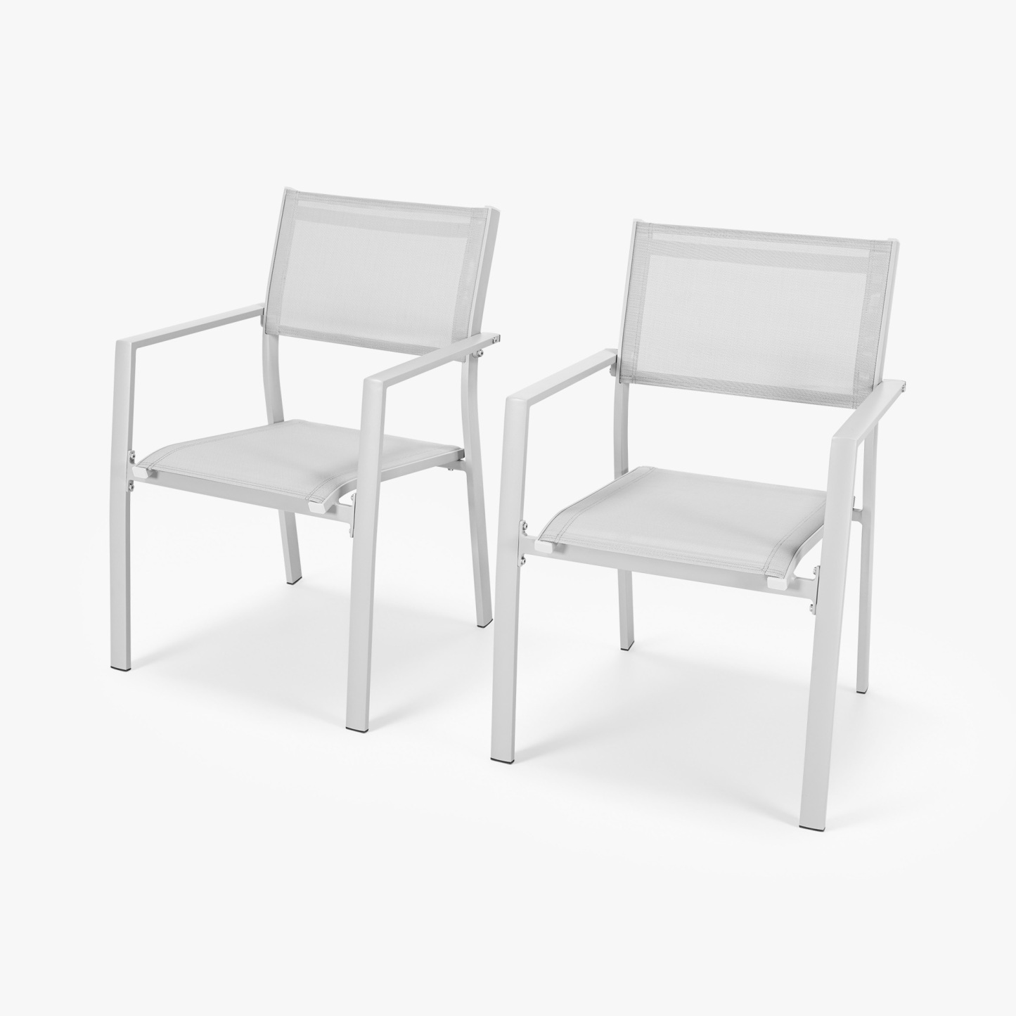 2-Piece Patio Stackable Dining Chairs with Textilene -C054