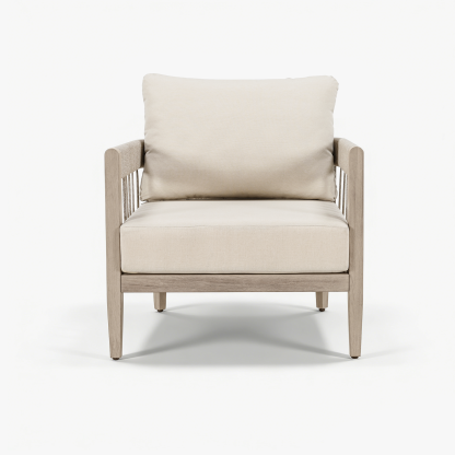 2-Piece Patio Outdoor Sofa with Faux Wood Grain Frame - C037