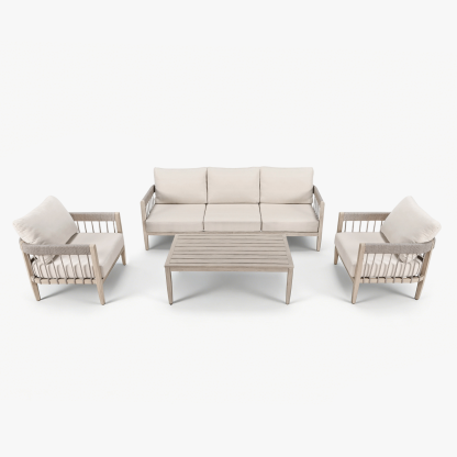 4-Piece Patio Furniture Set with Faux Wood Grain - SS040