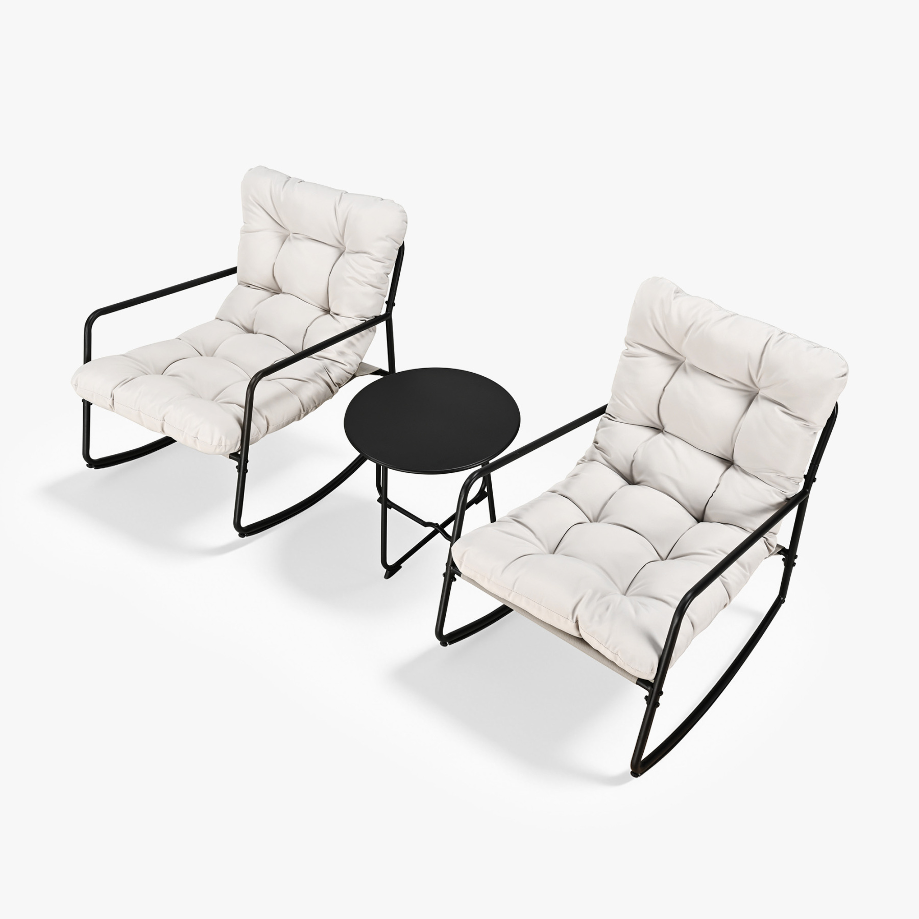 3-Piece Metal Rocking Chair Set Premium Outdoor | SeeHill