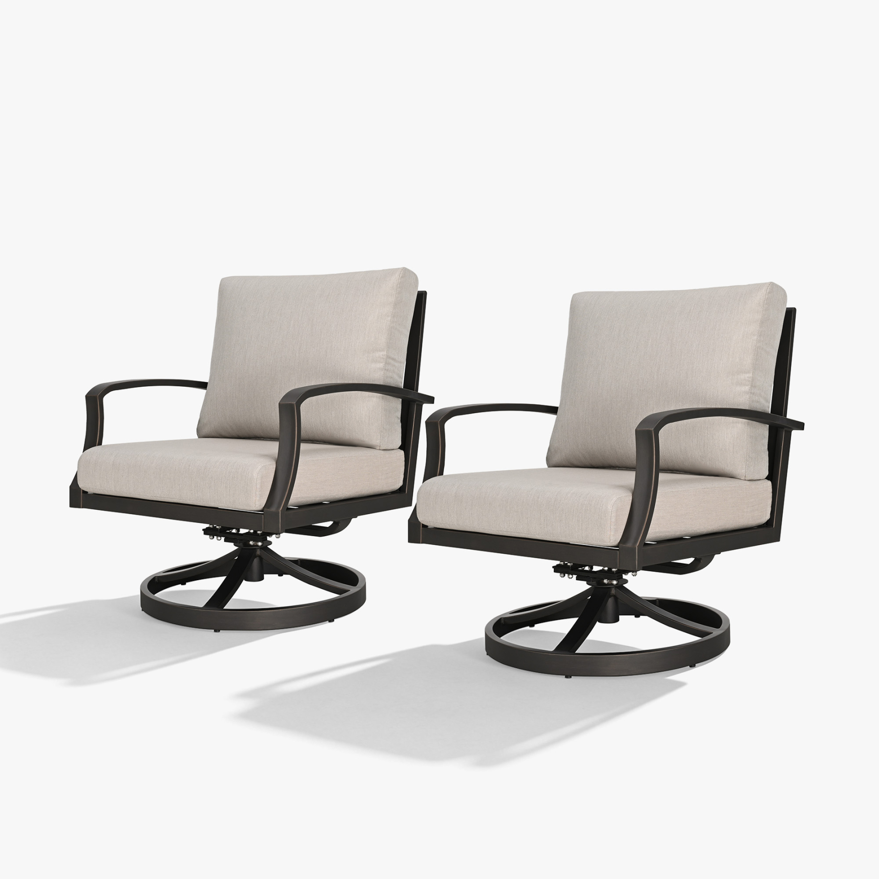 2-piece Wide Seating Patio Outdoor Swivel Sofa Chairs - C067