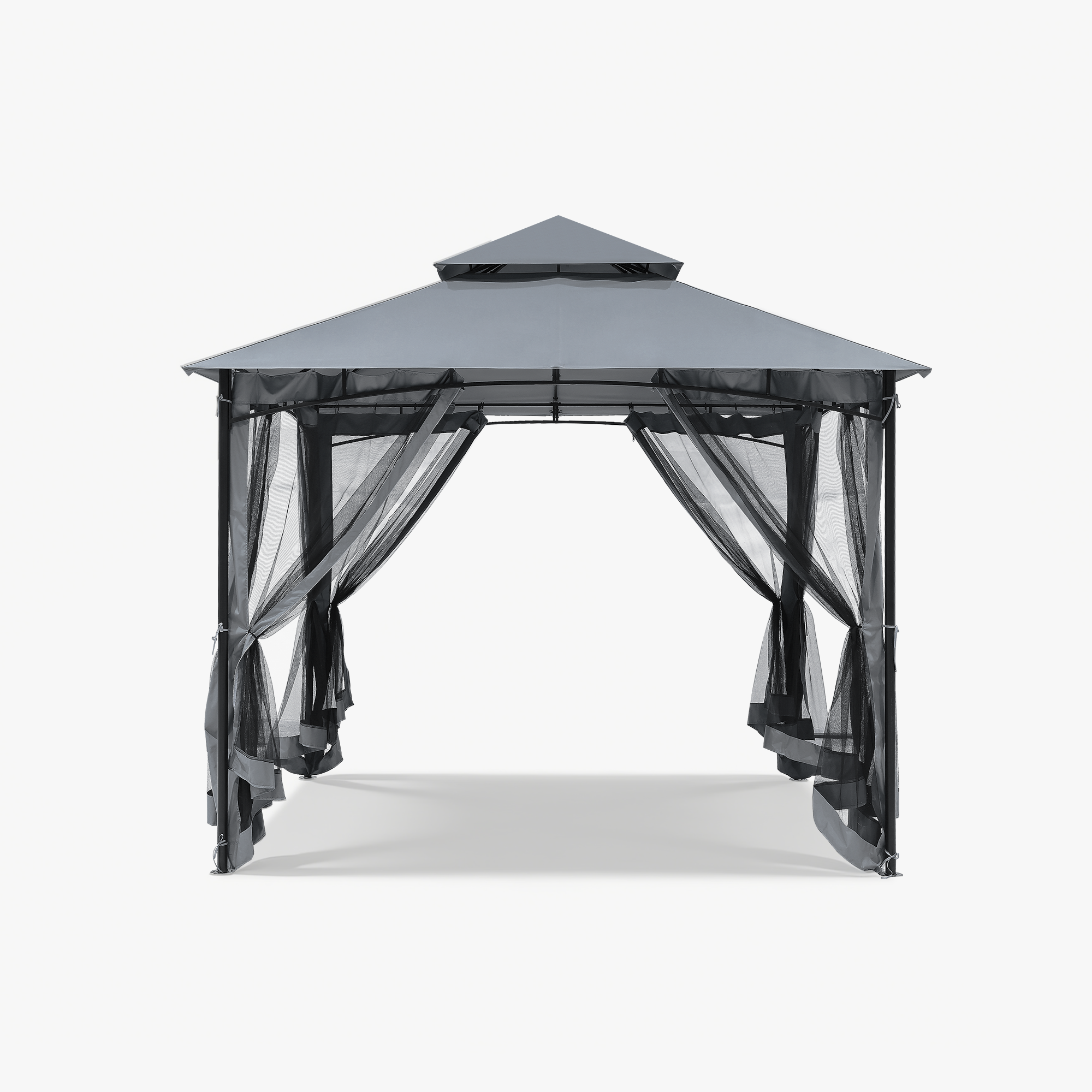 Outdoor Steel Frame Patio Gazebo with Double Roofs - P081