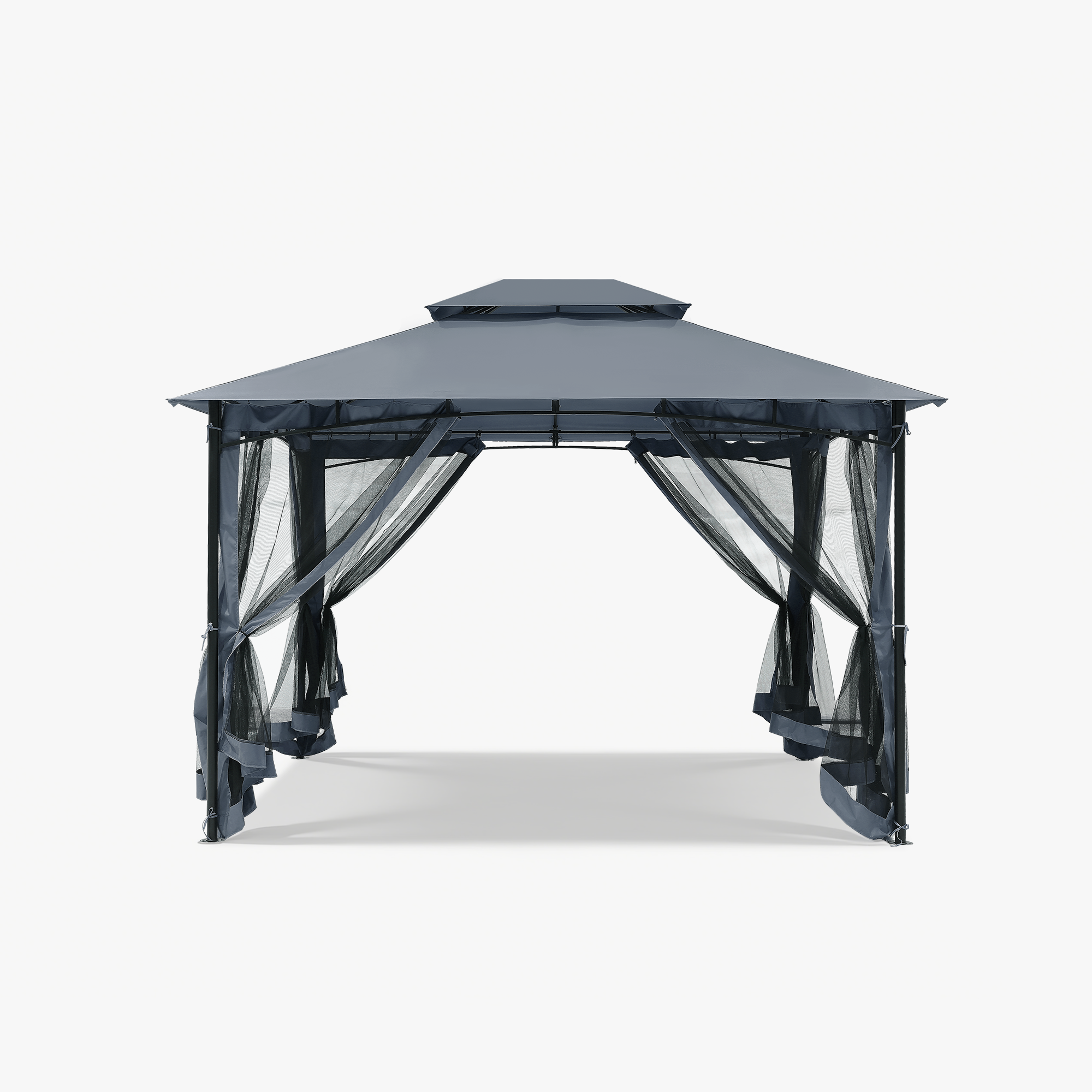 Outdoor Steel Frame Patio Gazebo with Double Roofs - P081