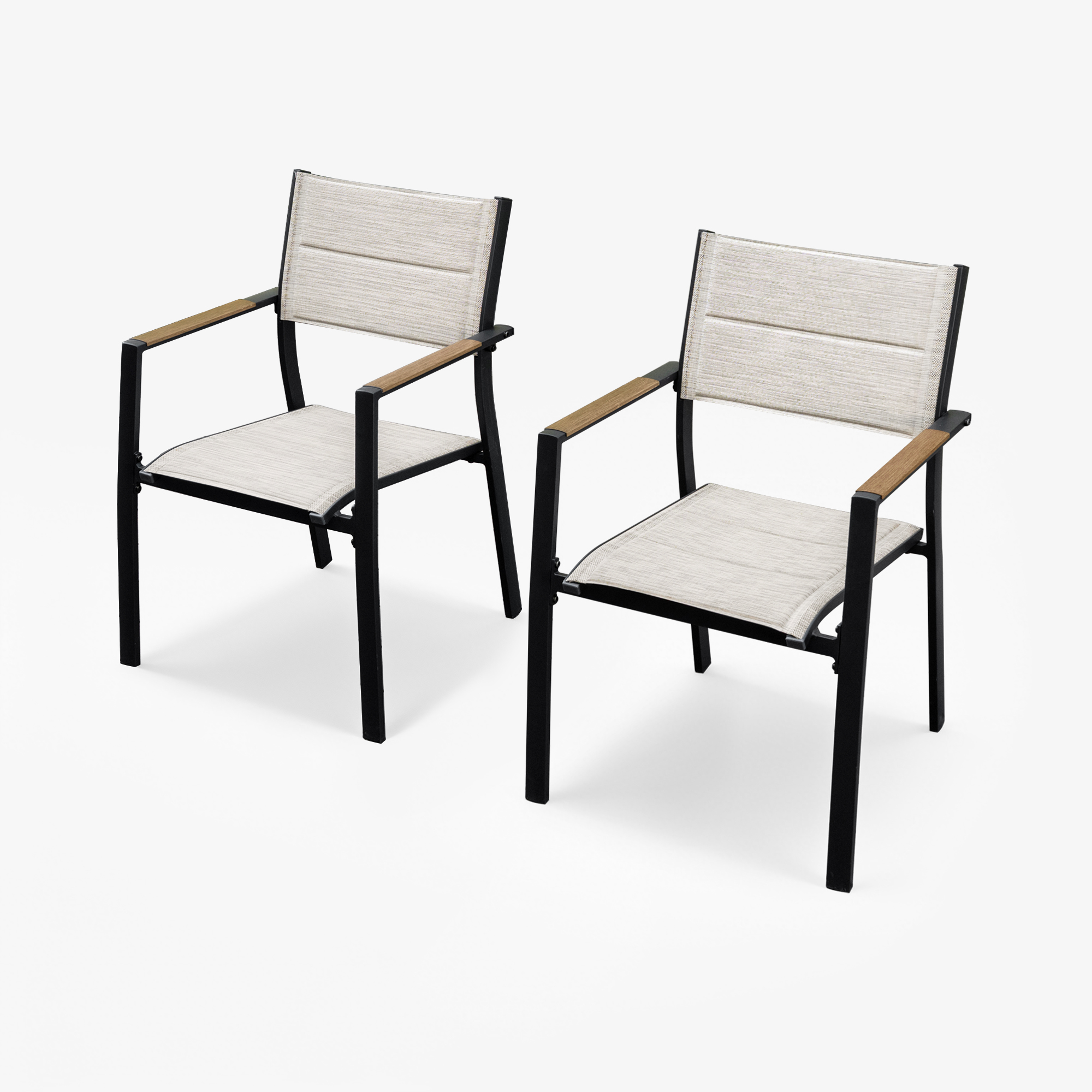 2-Piece Patio Stackable Dining Chairs - C058
