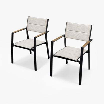 2-Piece Patio Stackable Dining Chairs - C058