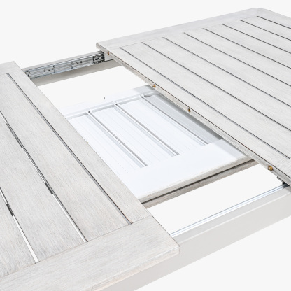 Expandable Patio Outdoor Dining Table with U-Shape Legs for 6-8 Person - D056