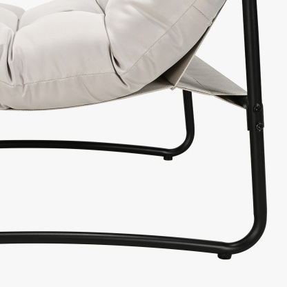 3-Piece Metal Comfy Modern Patio Rocking Chair Set with Ottoman & Side Table- C033-2