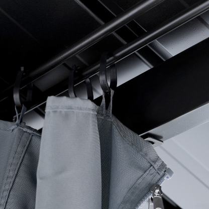 12' x 20' Outdoor Patio Hardtop Gazebo with Netting and Curtains - G030-5