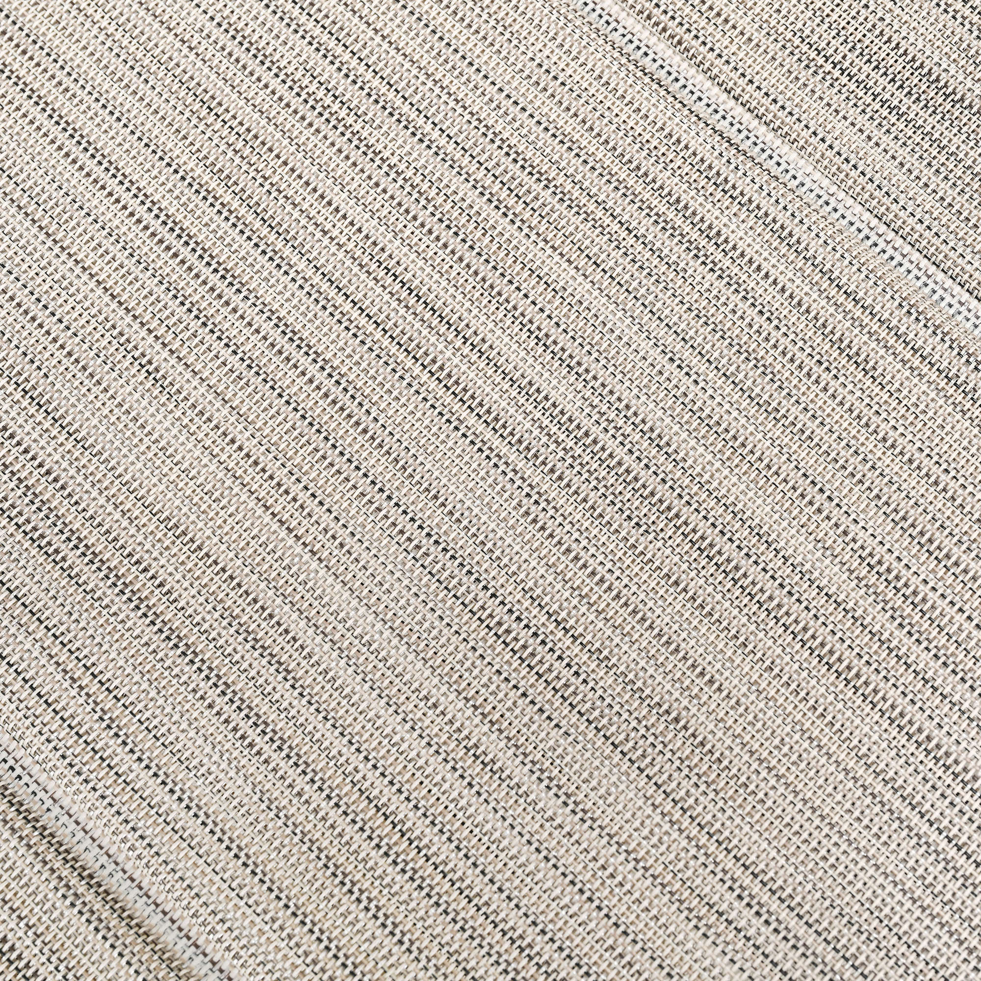 This refined outdoor chair highlights beige woven fabric with a subtle texture and diagonal pattern. - Seehill