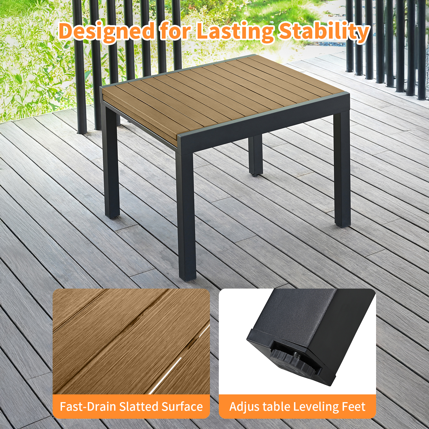 9-piece Extendable Outdoor Dining Set with Swivel Chairs for 8 person- DS065-2