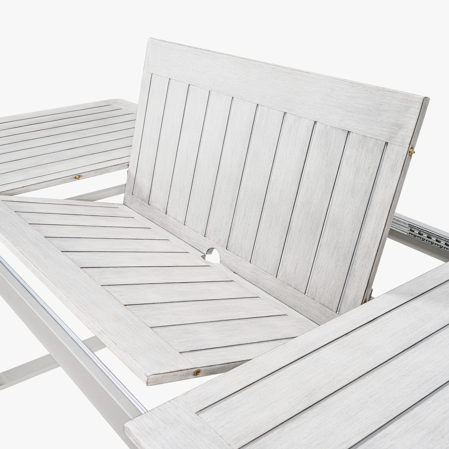 Expandable Patio Outdoor Dining Table with U-Shape Legs for 6-8 Person - D056