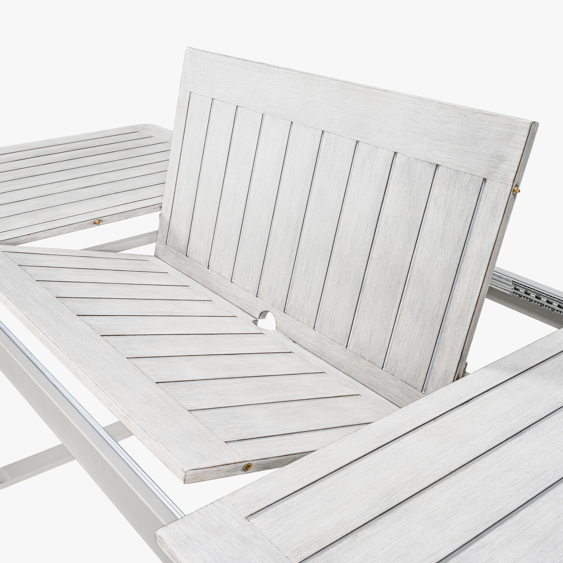 Expandable Patio Outdoor Dining Table with U-Shape Legs for 6-8 Person - D056