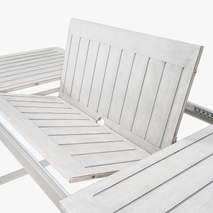 Expandable Patio Outdoor Dining Table with U-Shape Legs for 6-8 Person - D056