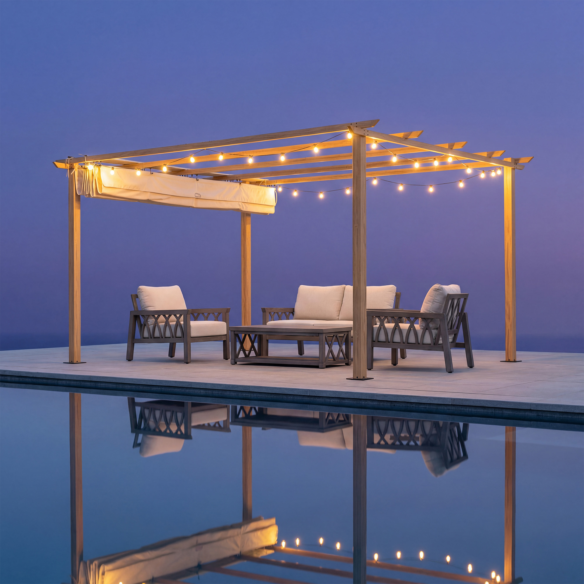 Aluminum Retractable Pergola Canopy - P071