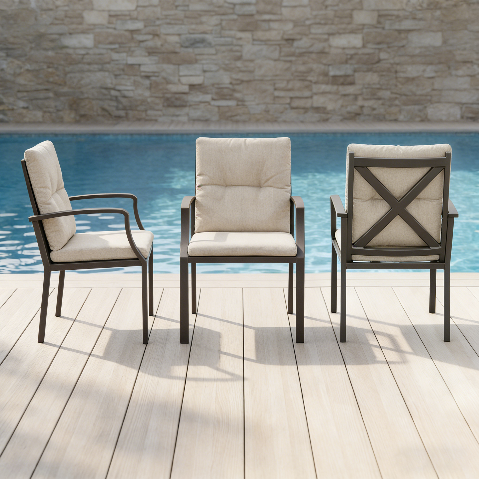 2-piece Patio Outdoor Dining Chairs Set with Washable Cushions - C024