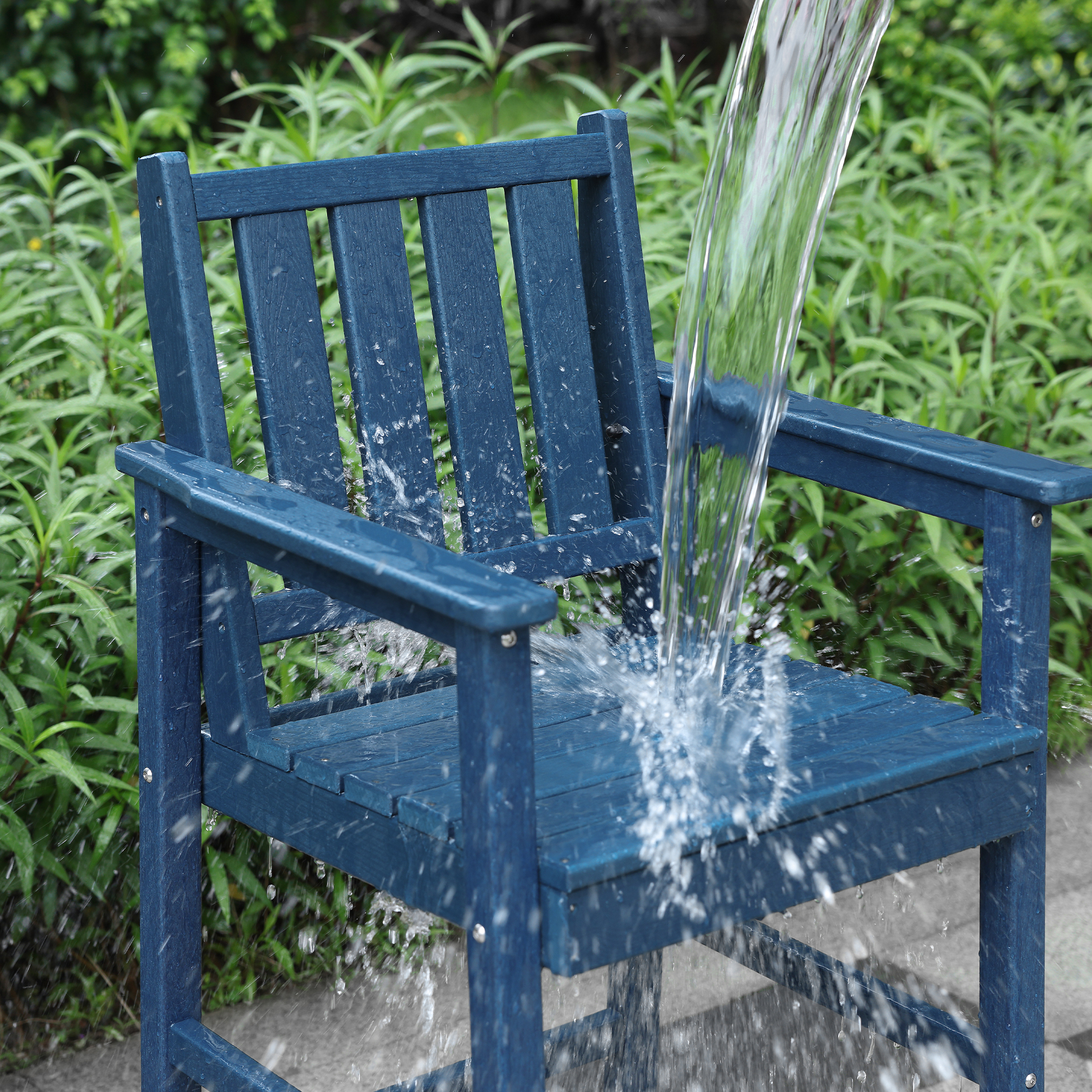 3/5-Piece HDPE Patio Adirondack Outdoor Bar Chairs Set - DS079