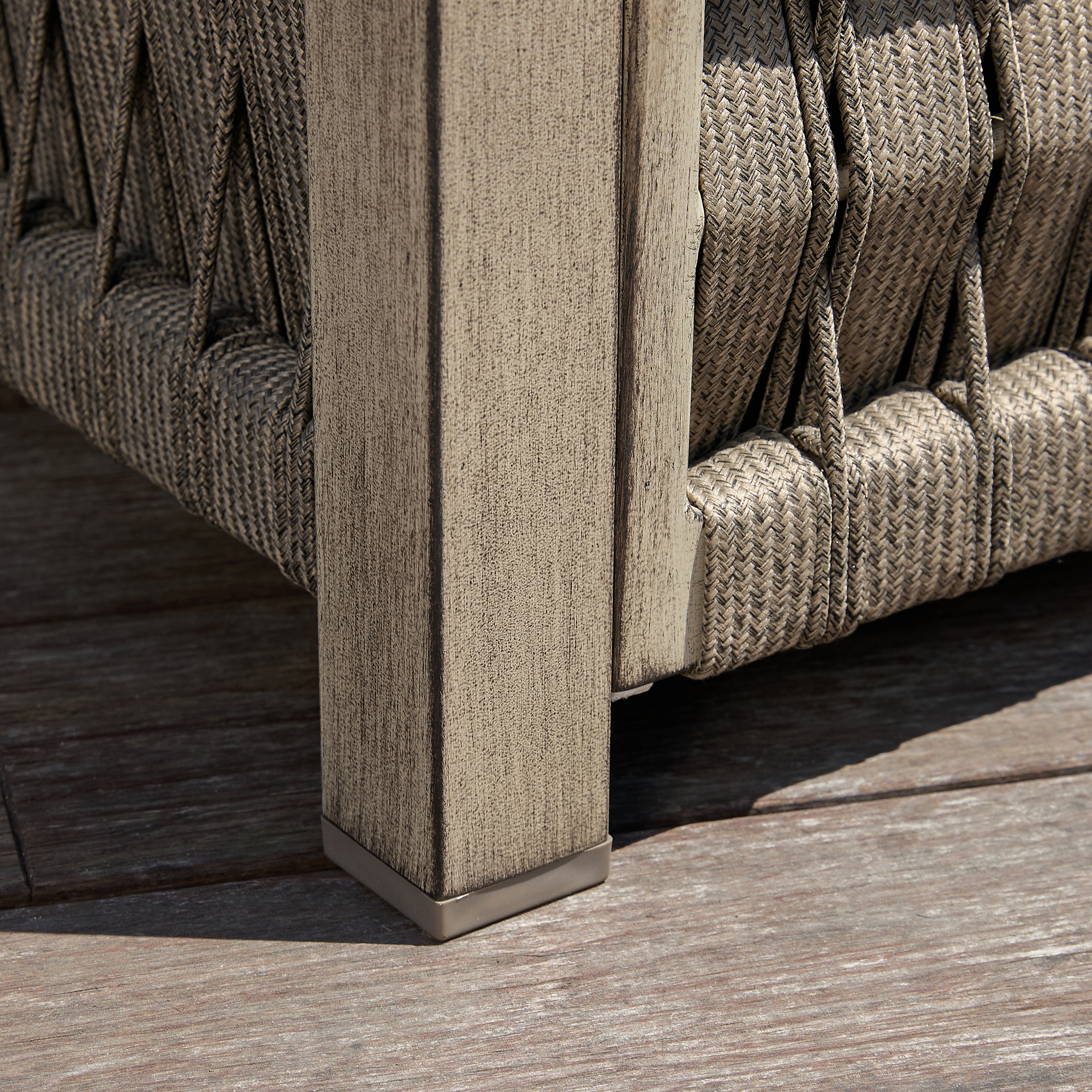 Experience the outdoor wicker sofa with weather-resistant fabric and a sturdy frame in our opulent collection. - Seehill