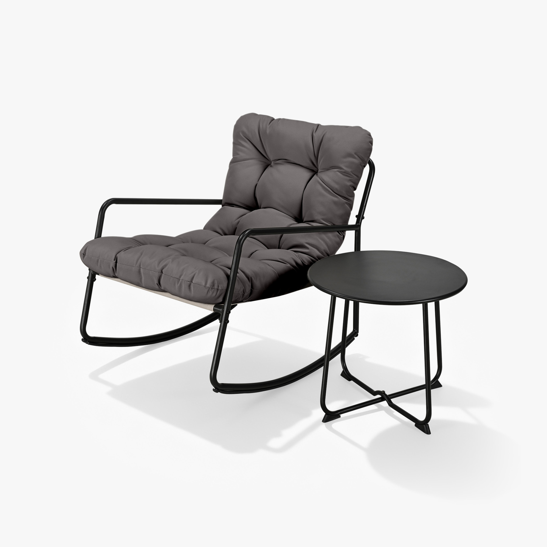 Rocking Chair Set With Side Table Premium Outdoor | SeeHill