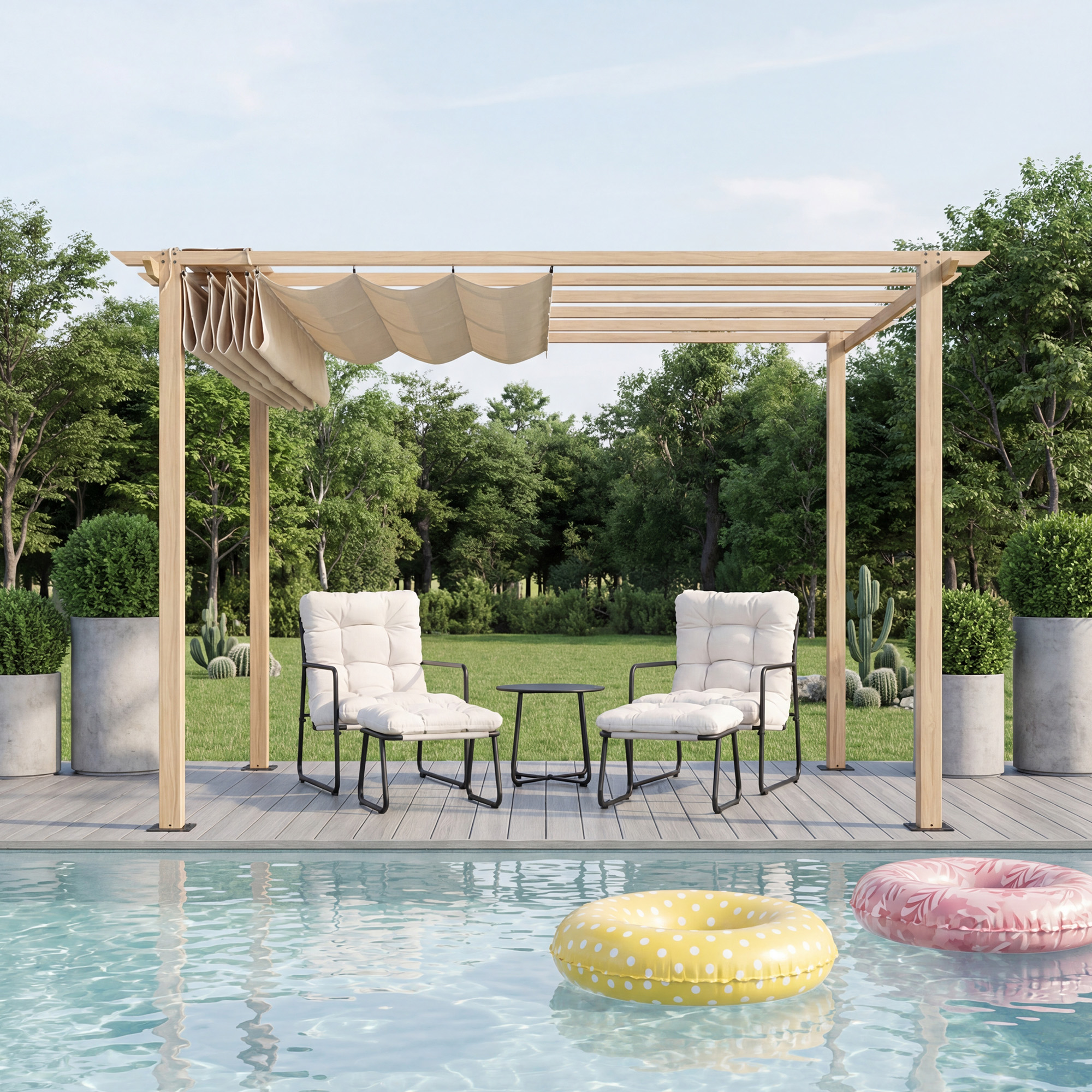 Aluminum Retractable Pergola Canopy - P071