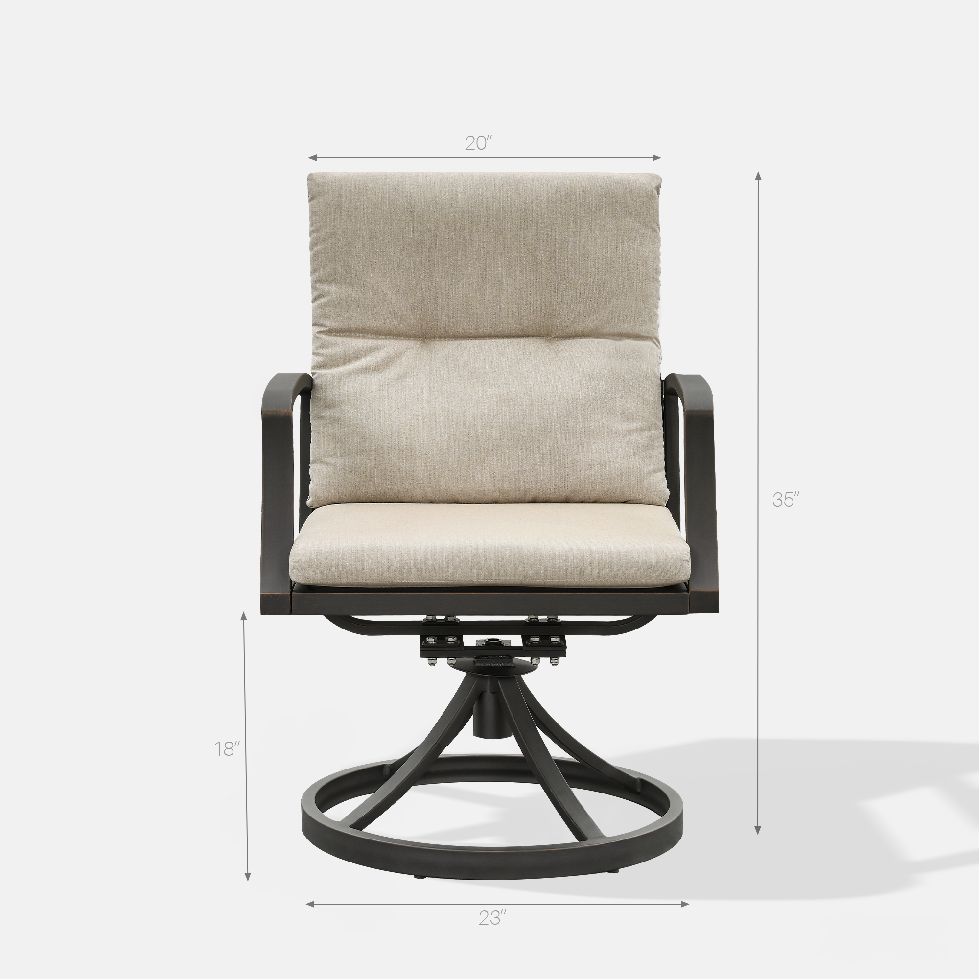 2-piece Patio Swivel Dining Chairs - C025