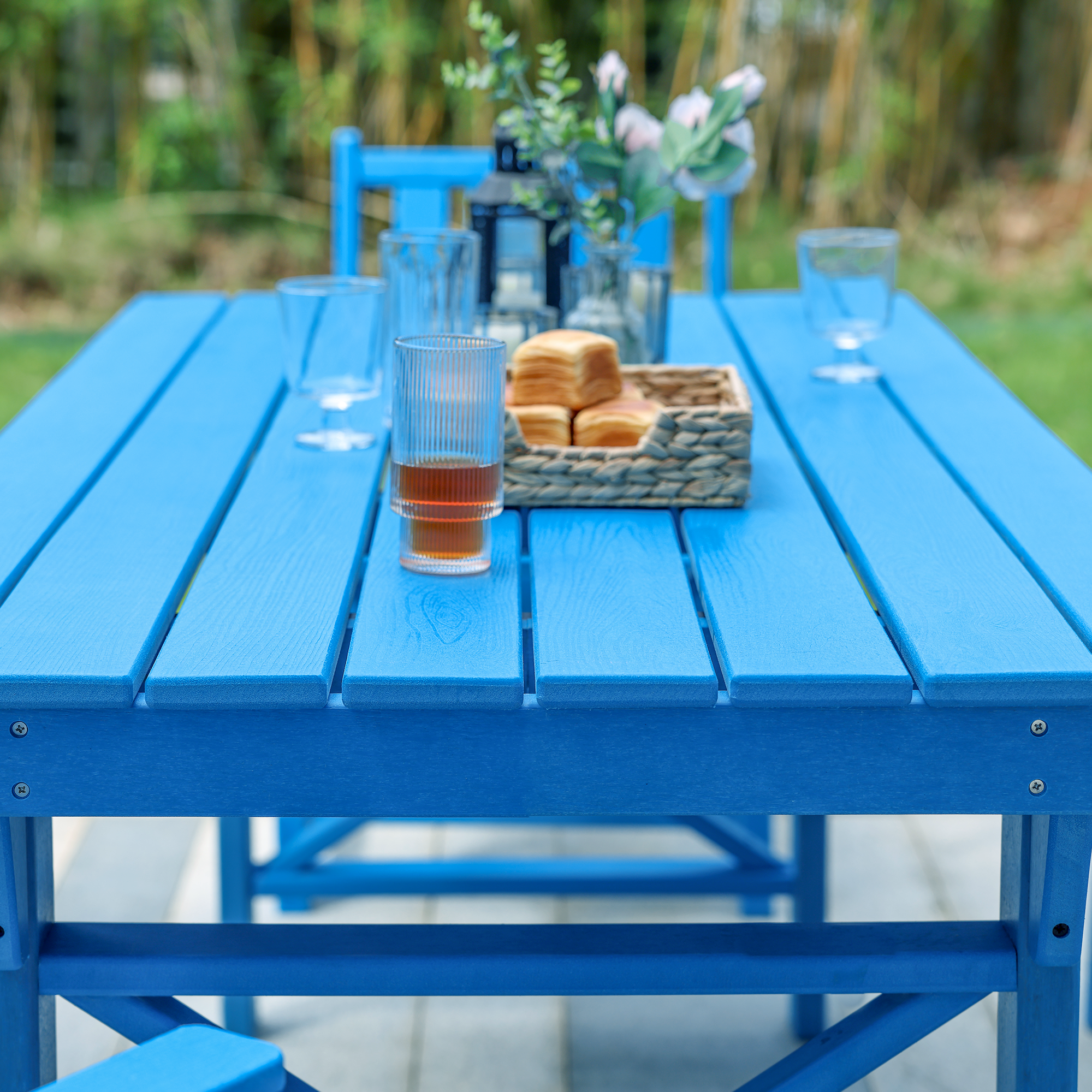 HDPE Patio Outdoor Dining Table for 6 - D073