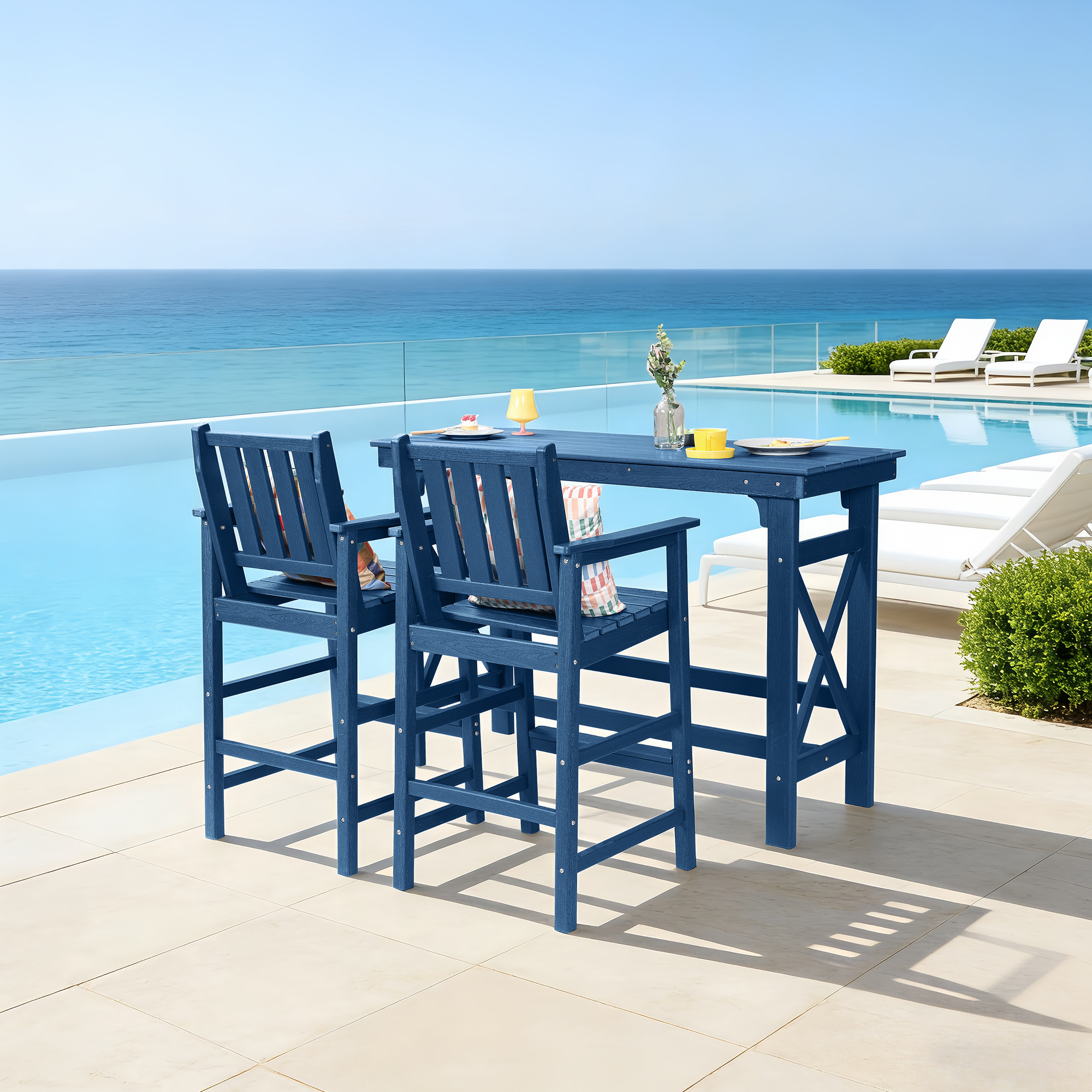 3/5-Piece HDPE Outdoor Bar Stools Set - DS080