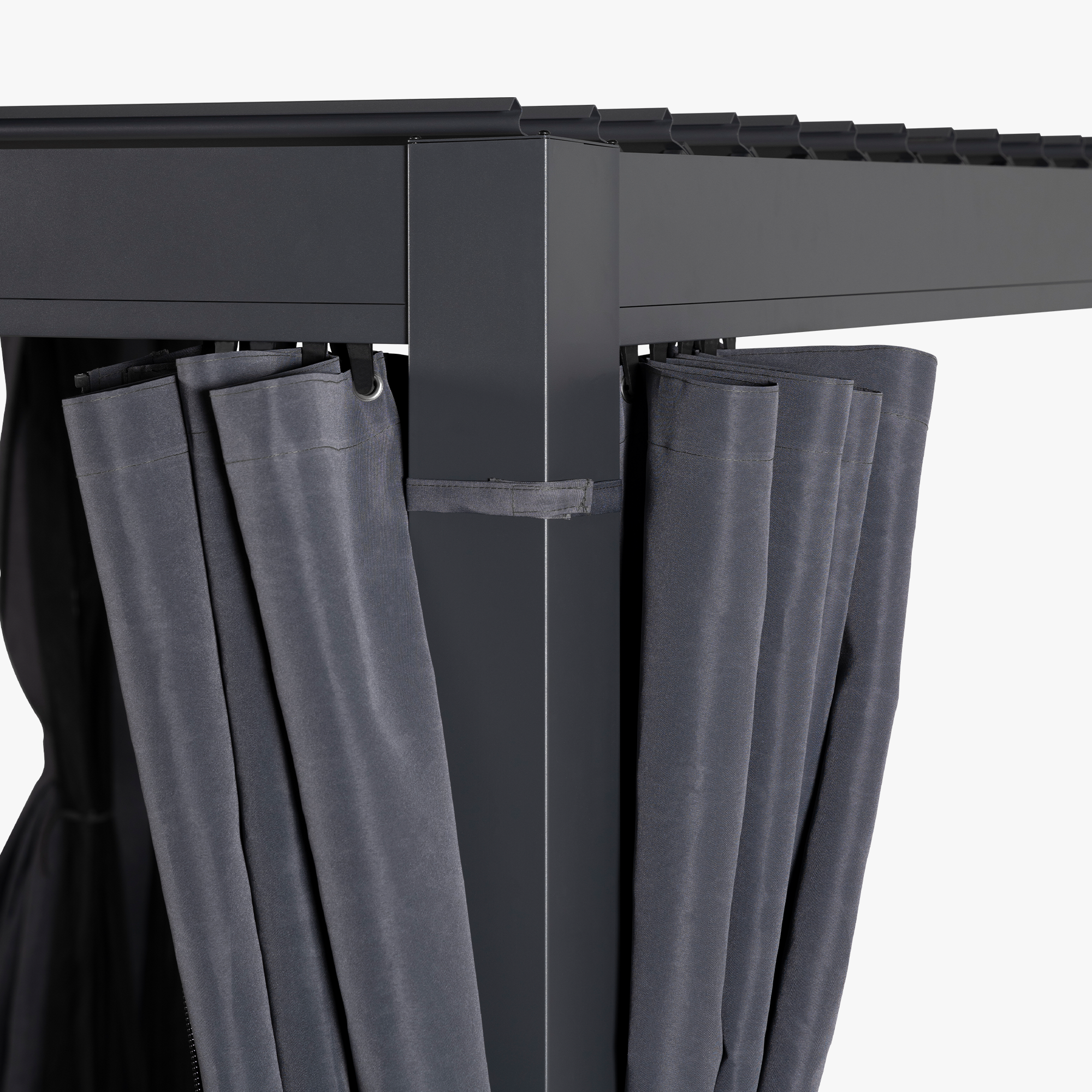 Aluminum Adjustable Louvered Pergola with Curtains and Netting