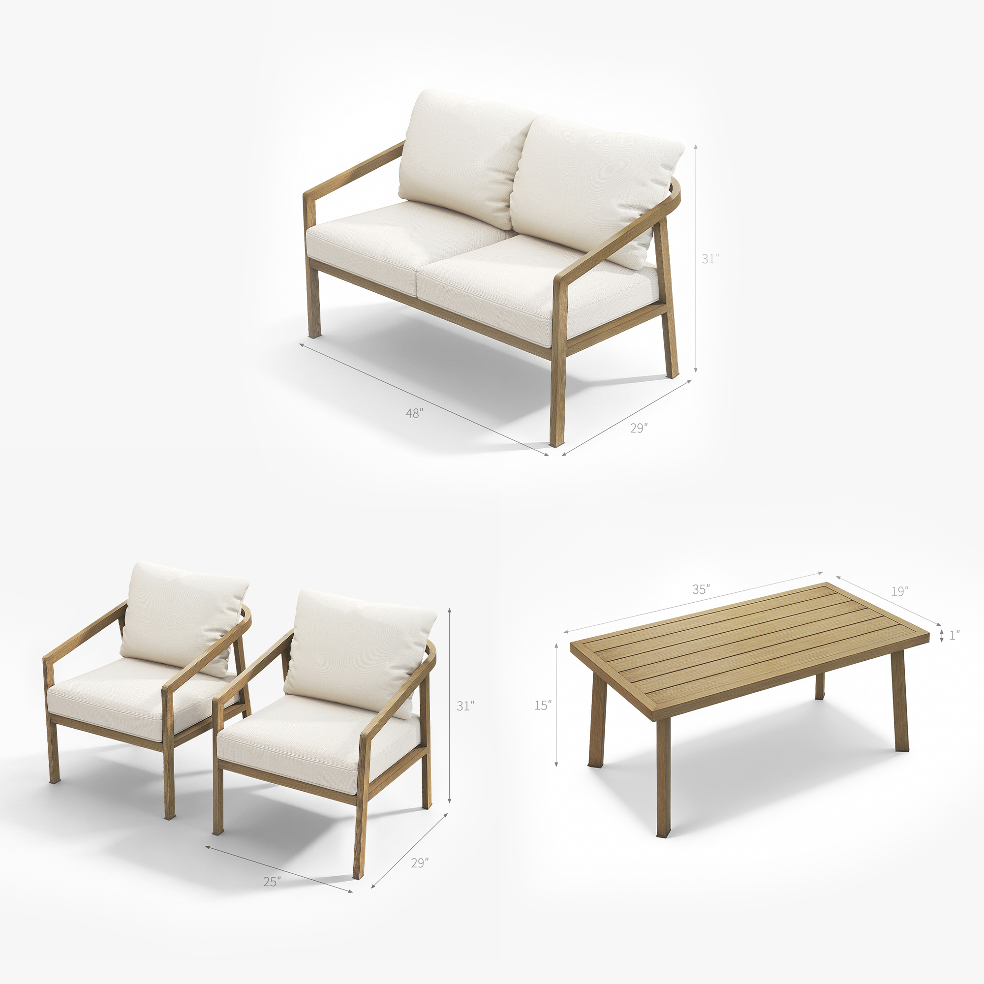 Experience the Piece Outdoor Conversation Set with gray cushions, a wicker frame, and a glass coffee table for outdoor comfort. - Seehill