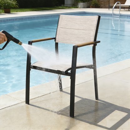 2-Piece Patio Stackable Dining Chairs - C058