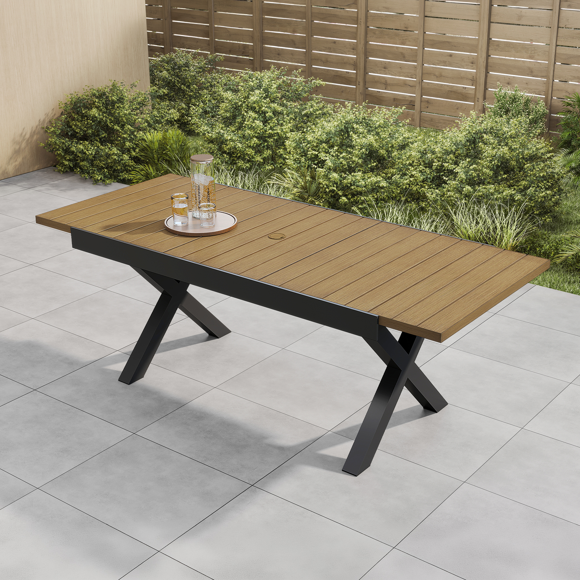 Expandable Outdoor Dining Table for 8 Person - D060