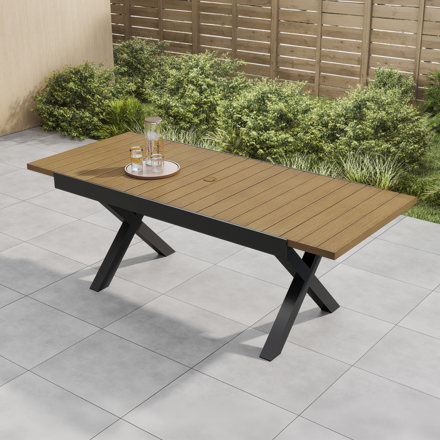 Expandable Outdoor Dining Table for 8 Person - D060