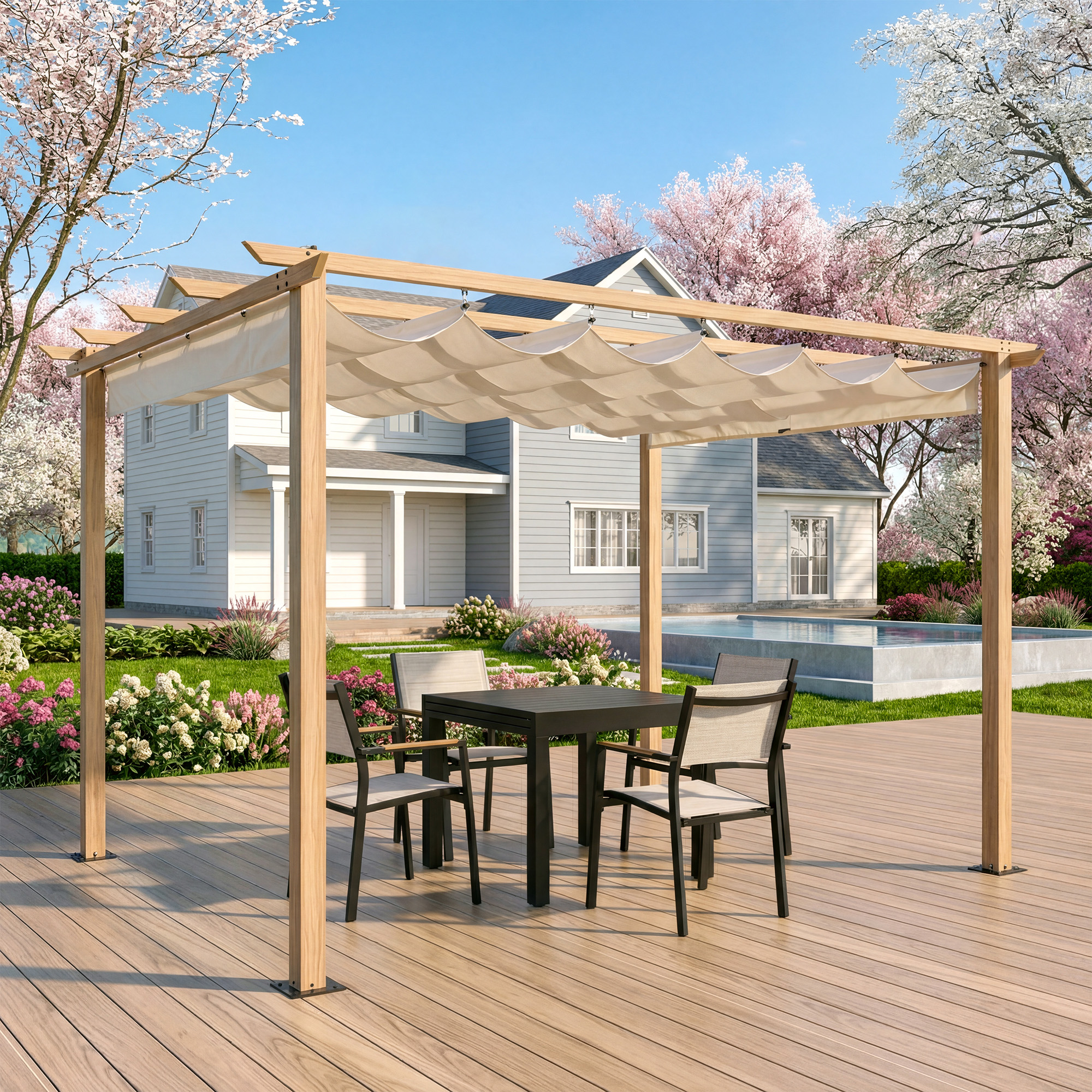 Aluminum Retractable Pergola Canopy - P071