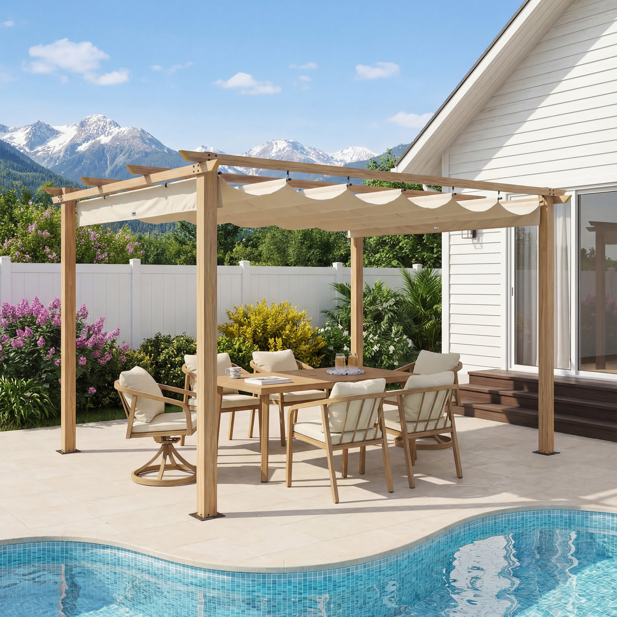 Aluminum Retractable Pergola Canopy - P071