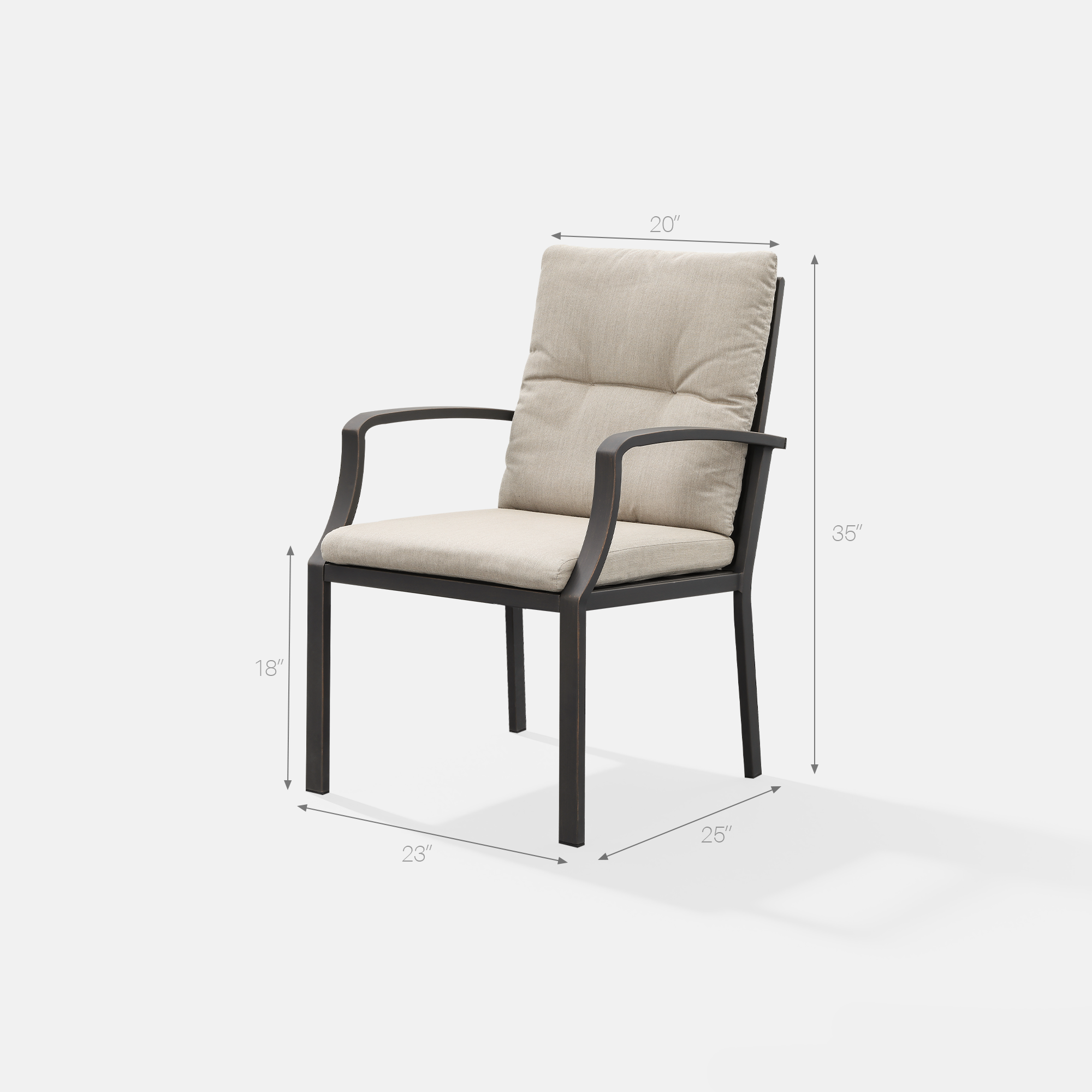 2-piece Patio Outdoor Dining Chairs Set with Washable Cushions - C024