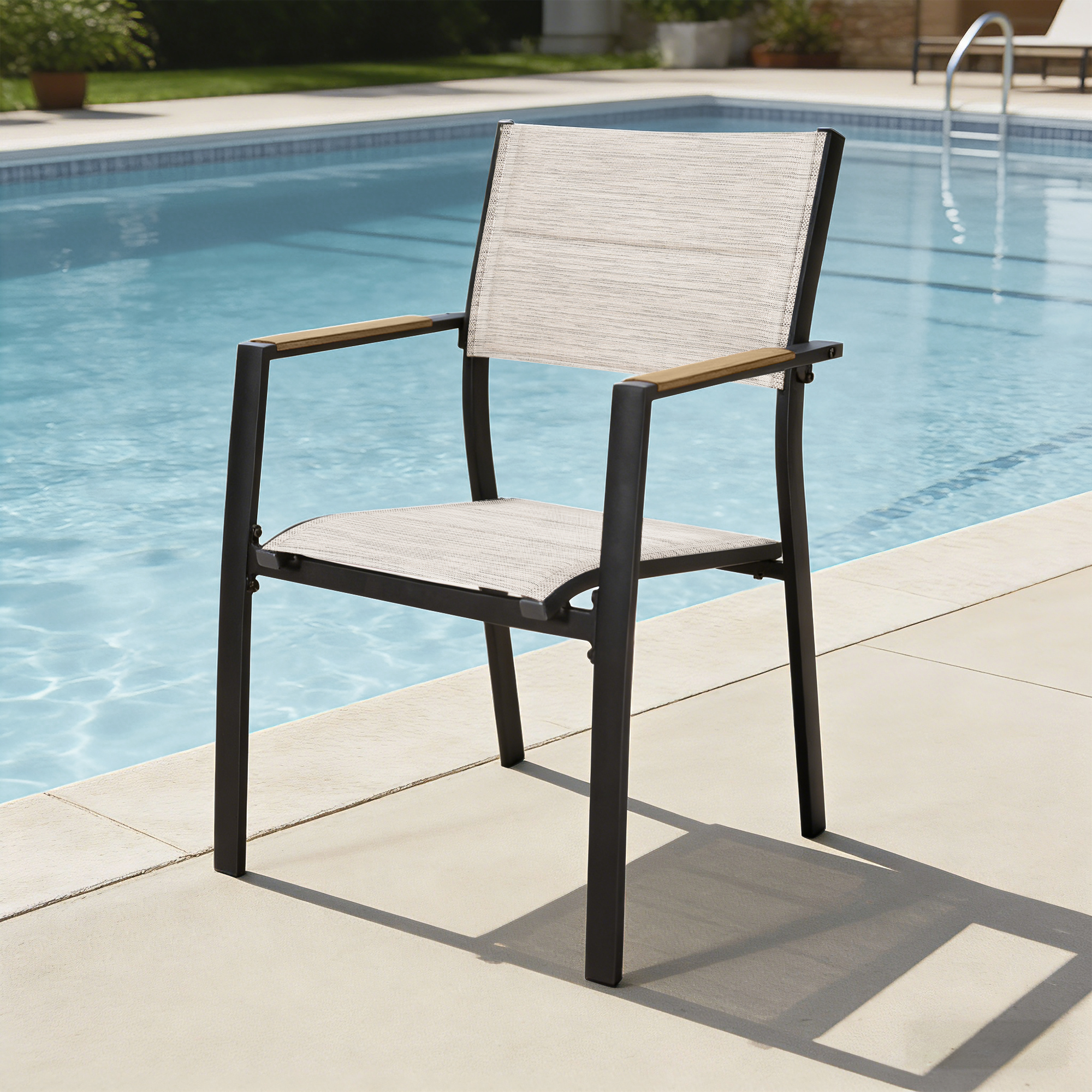 2-Piece Patio Stackable Dining Chairs - C058