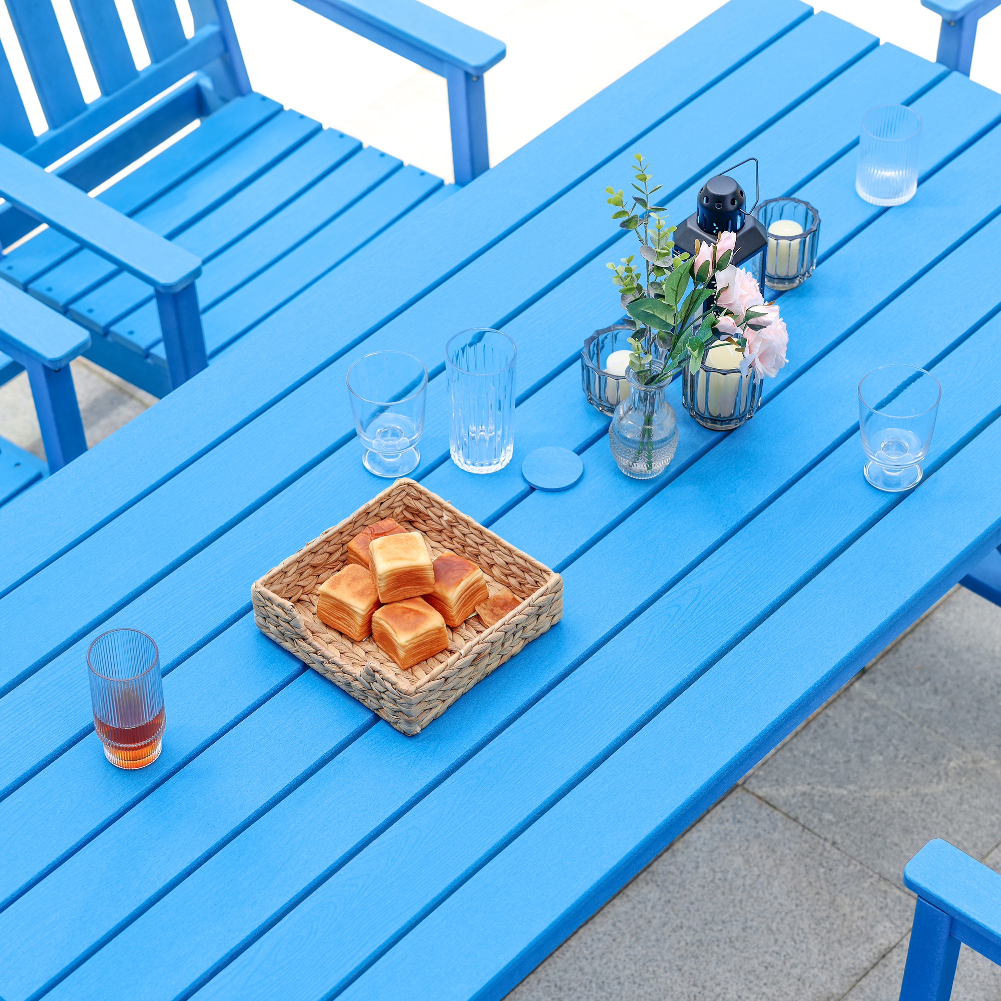 HDPE Patio Outdoor Dining Table for 6 - D073