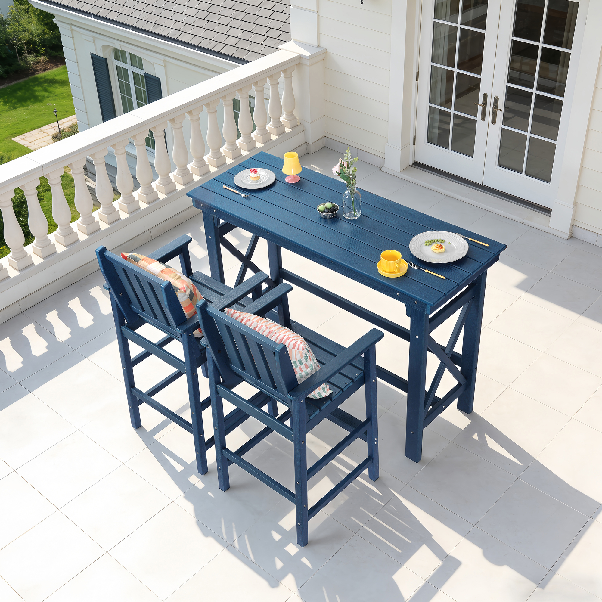 HDPE Patio Adirondack Outdoor Bar Counter Height Table - C078-2