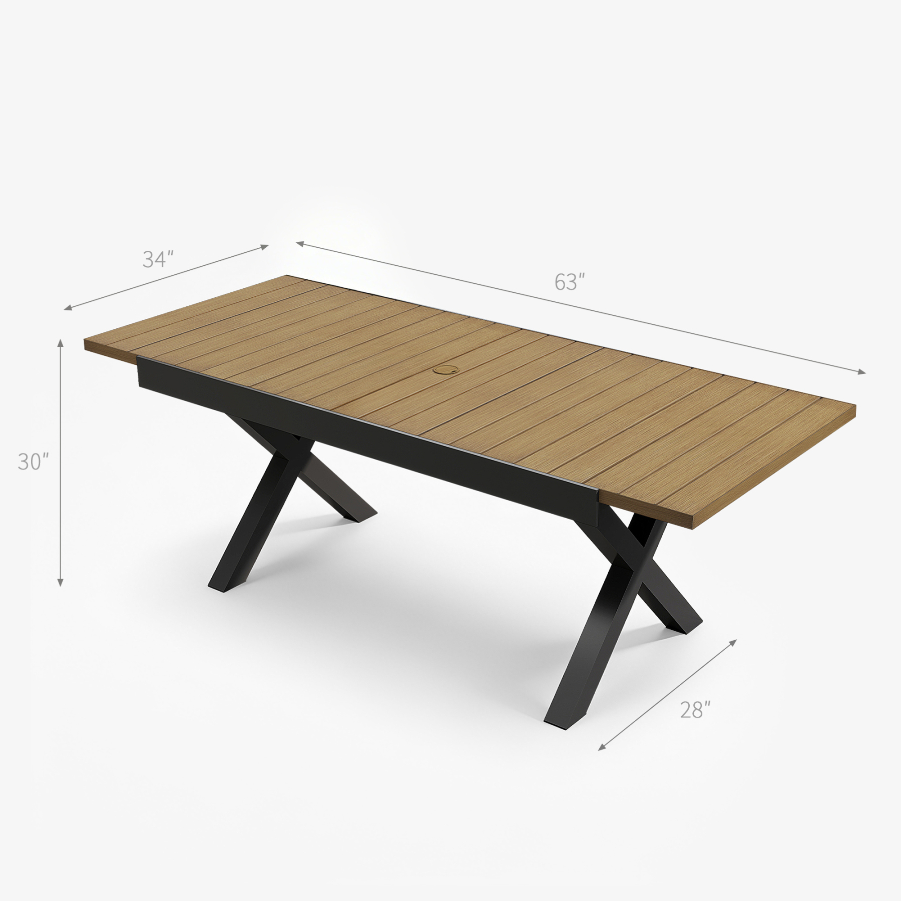 Expandable Outdoor Dining Table for 8 Person - D060