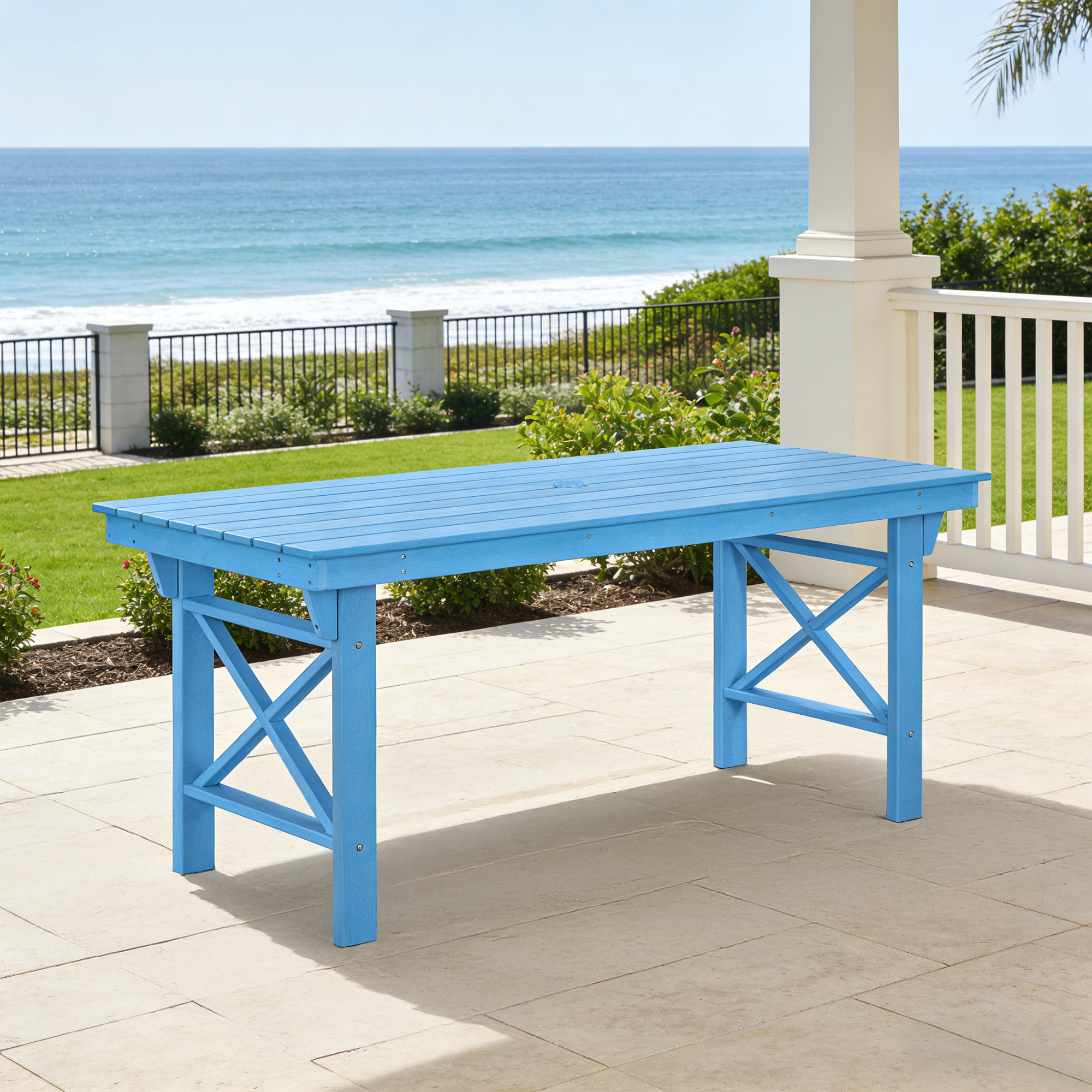 HDPE Patio Outdoor Dining Table for 6 - D073